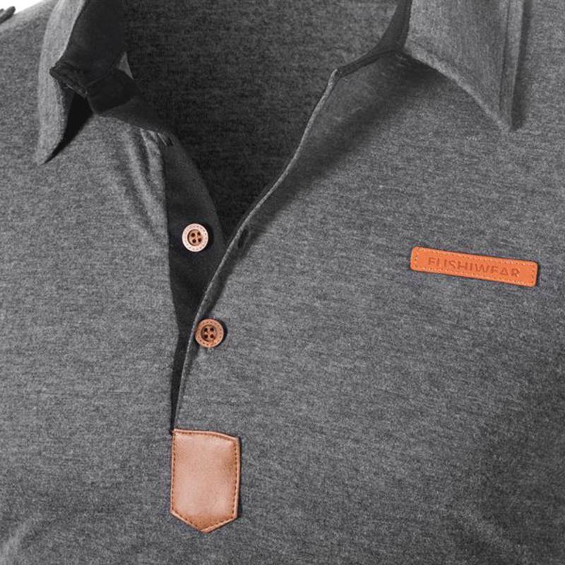 Mens Business Golf Shirt Patchwork Short Sleeve Slim Spring Summer Casual Cotton Tops - Trendha