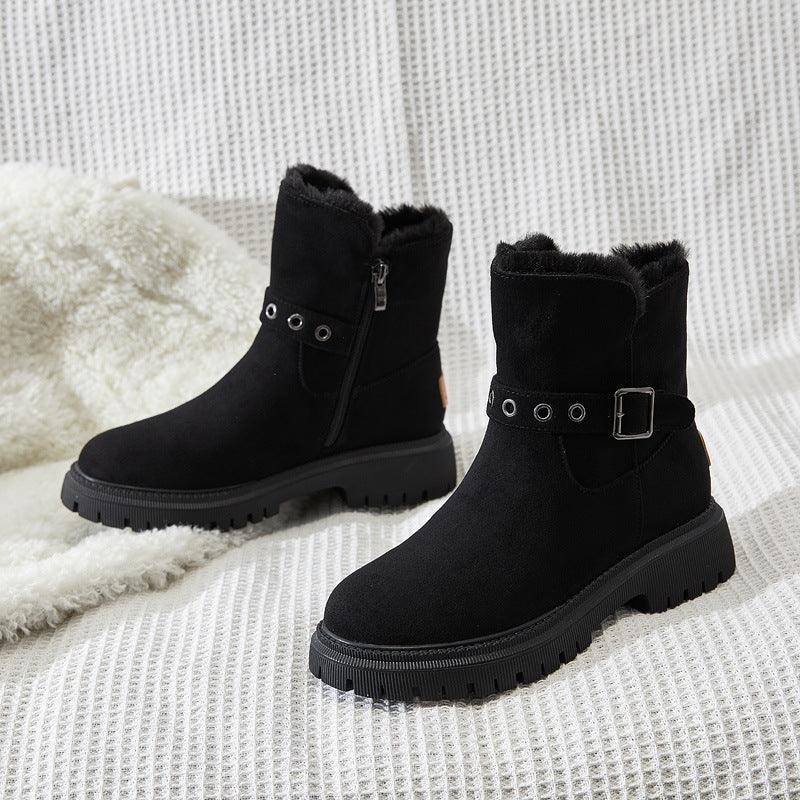 Snow Boots Women's Shoes Fur One In  Winter Leather Cotton