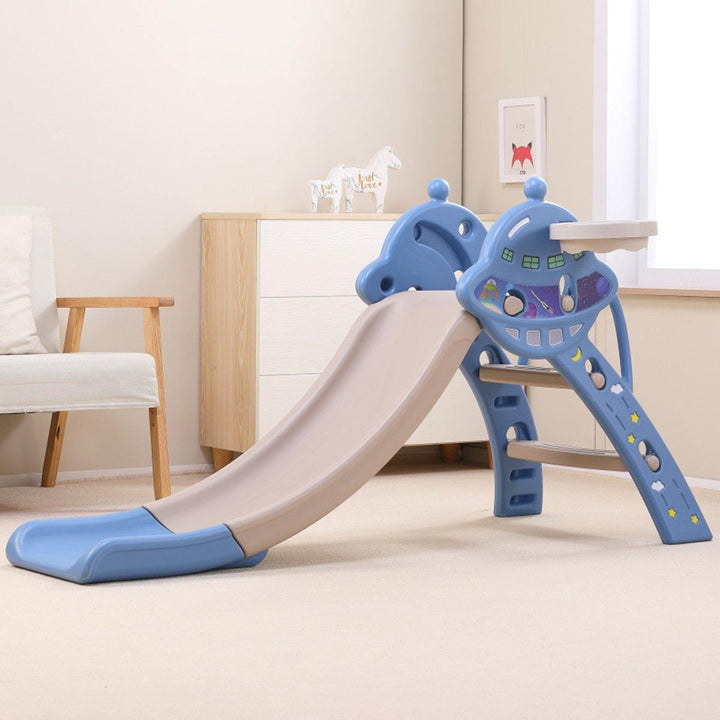 3 IN 1 Toddler Slide and Swing Set Climber Slide Playset Equipped with Climbing Ladder Slide Basketball Hoop Christmas Gifts - Trendha