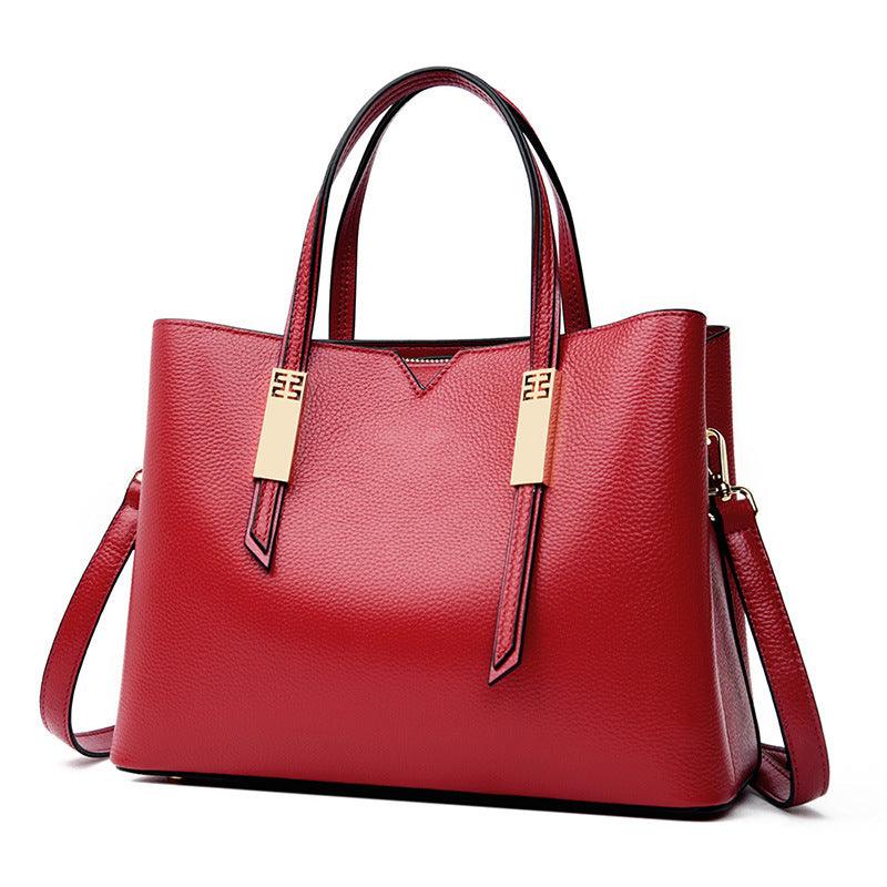 Fashion Cowhide Crossbody Middle-Aged Handbag - Trendha