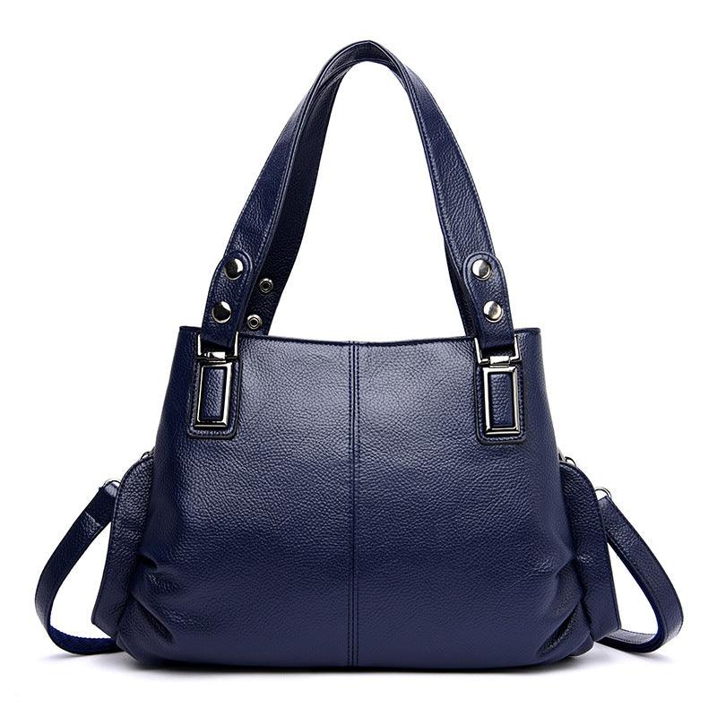 Leather three mouth women's bag single shoulder messenger handbag - Trendha