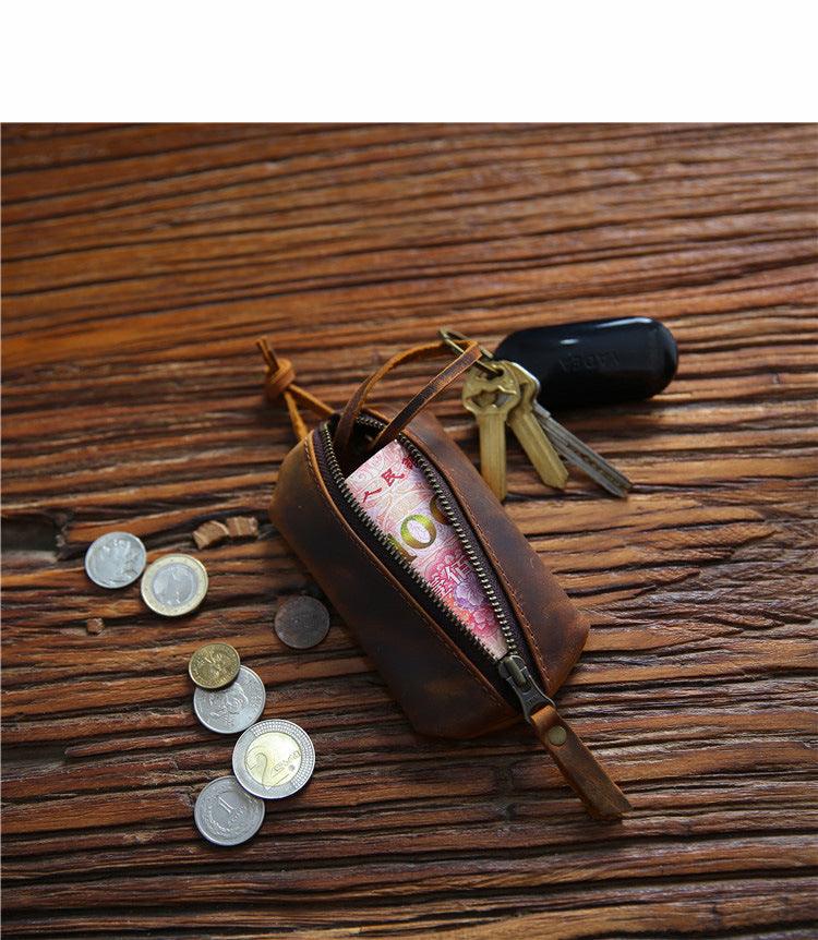 Men's Genuine Leather Key Case Large Capacity Card Holder First Layer Cowhide - Trendha