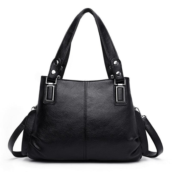 Leather three mouth women's bag single shoulder messenger handbag - Trendha