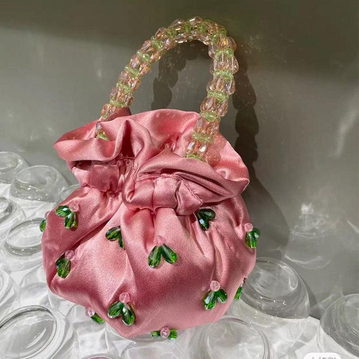 Fashion Handmade Glass Crystal Beaded Handbag - Trendha