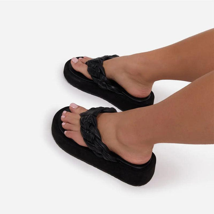 Fashion Ladies Round Toe Flip-flops - Trendha