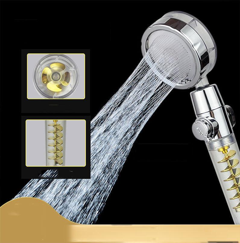 Internet Celebrity Small Waist Supercharged Shower Head Twin-turbo Pressurized Propeller Multifunctional Fan Shower Shower Head - Trendha