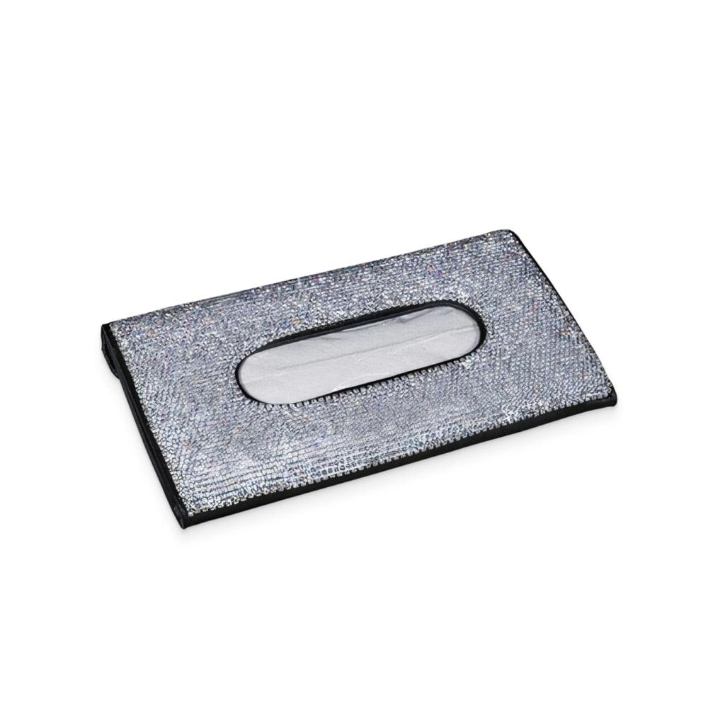 White Rhinestone Car Tissue Box Cover - Trendha