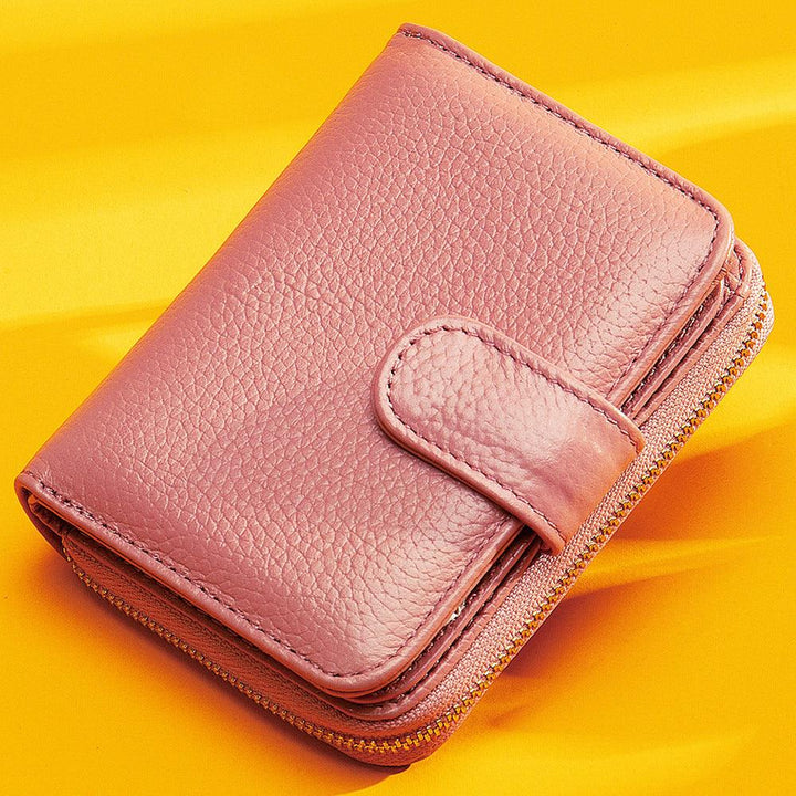 First layer cowhide Korean style ladies wallet - Trendha