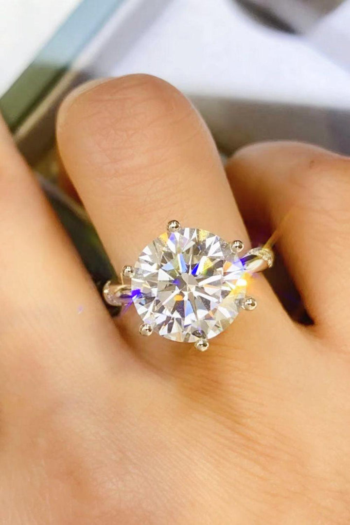 5 Carat Moissanite 6-Prong Ring - Trendha