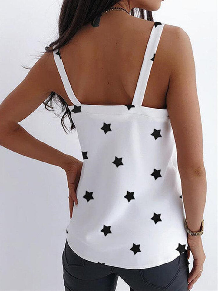 Casual Loose Star Printed Summer Tank Tops For Women - Trendha