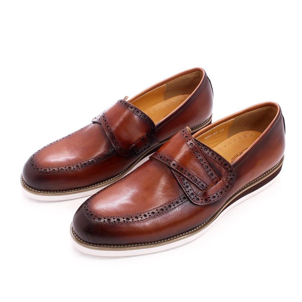 British Leather Shoes Men's Handmade Leather Casual Pedal - Trendha