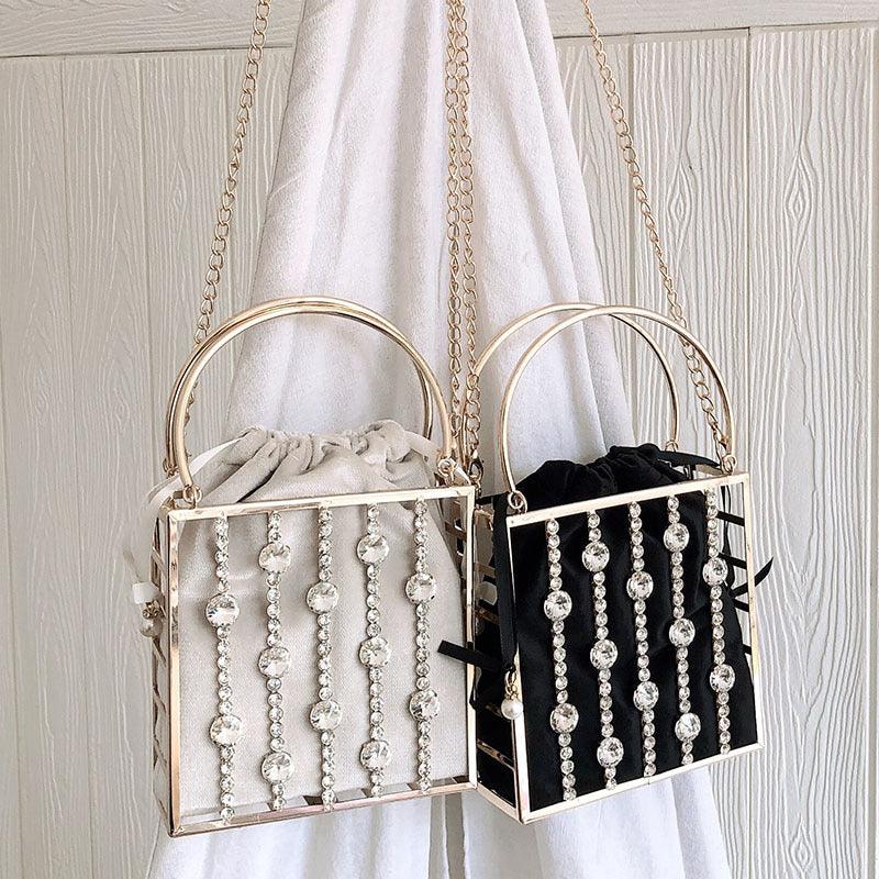 Niche Diamond-studded Dinner Bag Fashionable Metal - Trendha