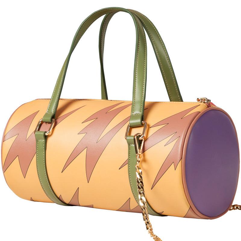 Handbag shoulder bag PU printing bucket bag round shoulder bag fashion handbag - Trendha