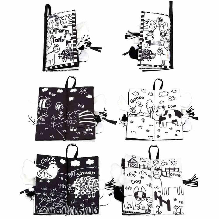 Black and White Soft Cloth Books for Babies - Trendha