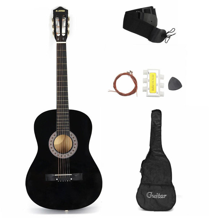 38 Inch 6 Strings Beginner Acoustic Guitar Starter Kit w/Case, Strap, Tuner, Pick, Strings - Trendha