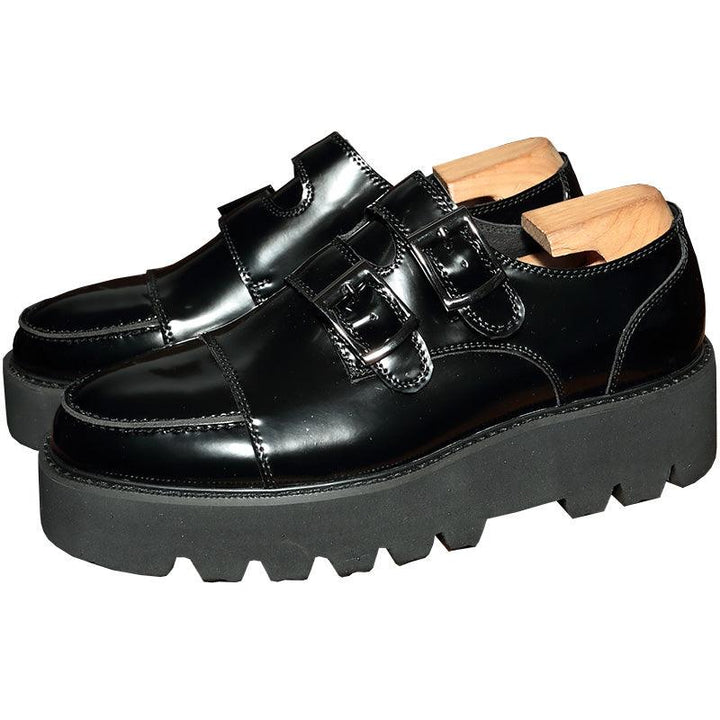 Thick-soled Increased Patent Leather Men's Shoes - Trendha