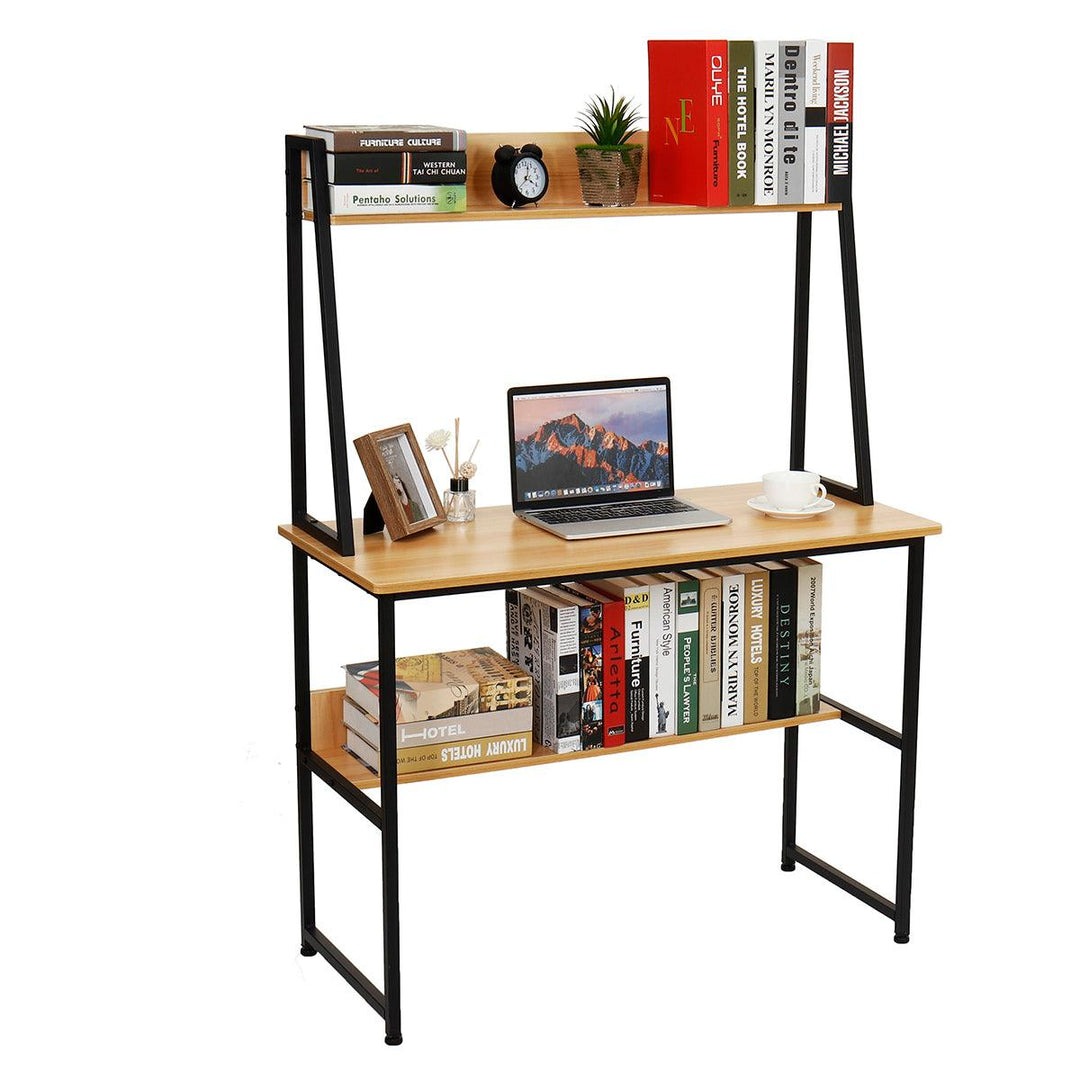 Modern Computer Desk Office Table Writing Desk Storage Shelves Decorations Display Stand for Home Office - Trendha