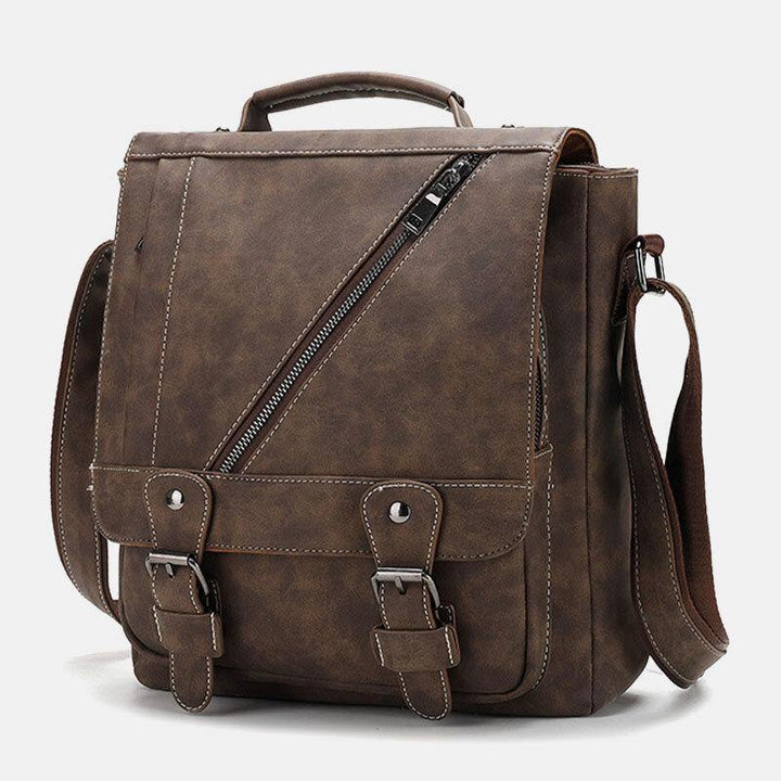 Men Faux Leather Retro Large Capacity Multi-carry Handbag Crossbody Bag - Trendha