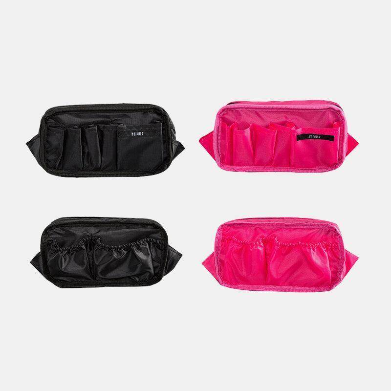 Women Waterproof Double Zipper Two Layers Large Capacity Storage Bag Clutch Cosmetic Bag - Trendha