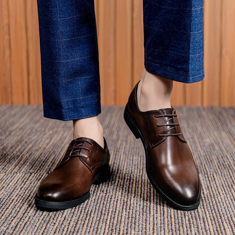 Men's Leather Top Layer Cowhide British Style Leather Shoes - Trendha