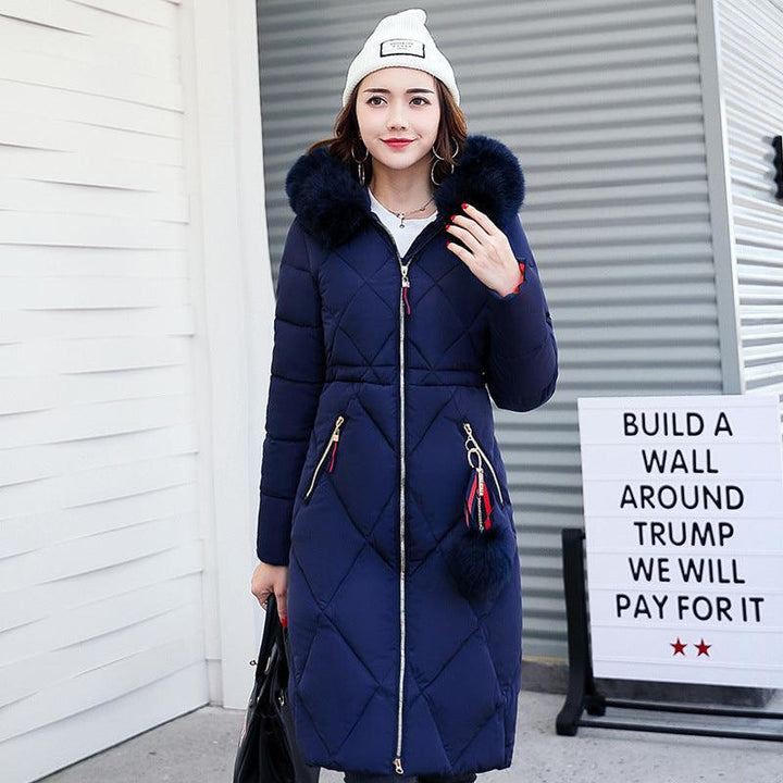 Long hooded padded down coat coat women - Trendha