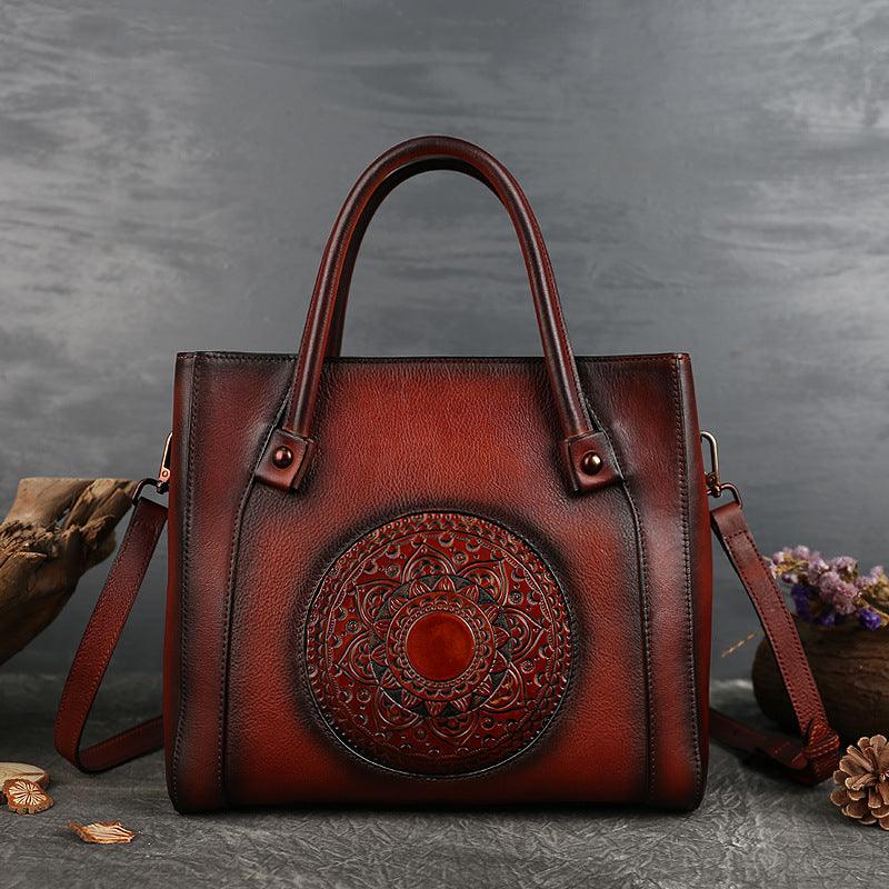 Diagonal Handbag 2021 New First Layer Cowhide Bag - Trendha