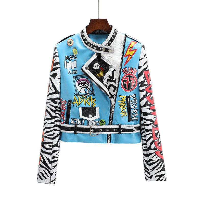European And American Women's Leather Jacket New Motorcycle Clothing - Trendha