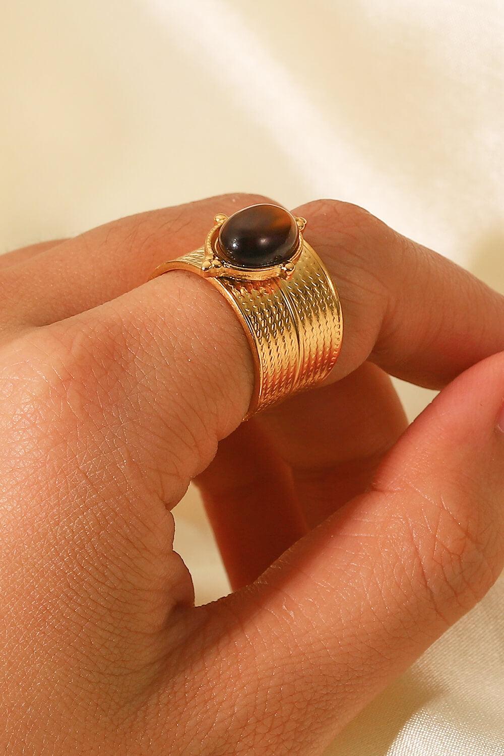 18K Gold-Plated Wide Open Ring - Trendha