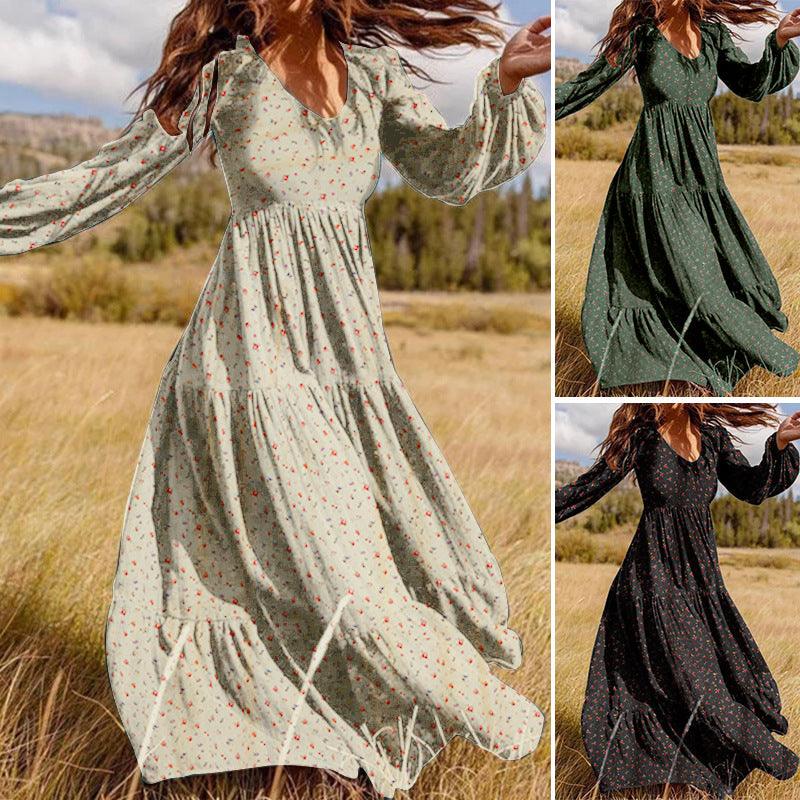 Ruffled Fashion Casual Floral Plus Size Dress - Trendha