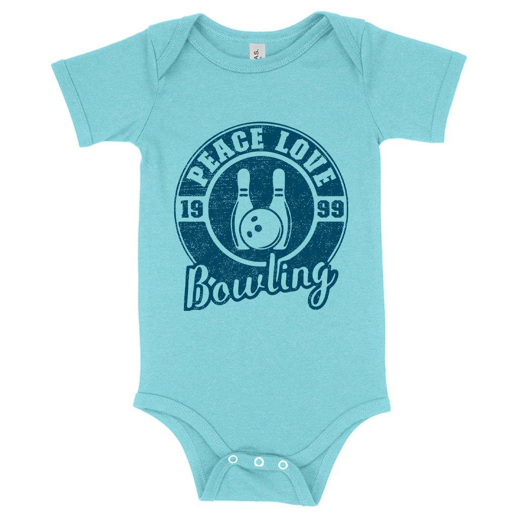 Baby Peace Love Bowling Onesie - Bowling Onesie Design - Bowling Themed Onesies - Trendha