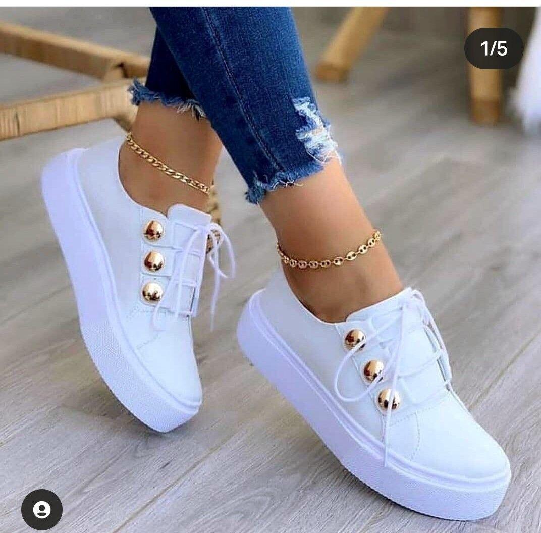 One-foot Square-toe Loafers White Shoes Soft Platform Platform - Trendha
