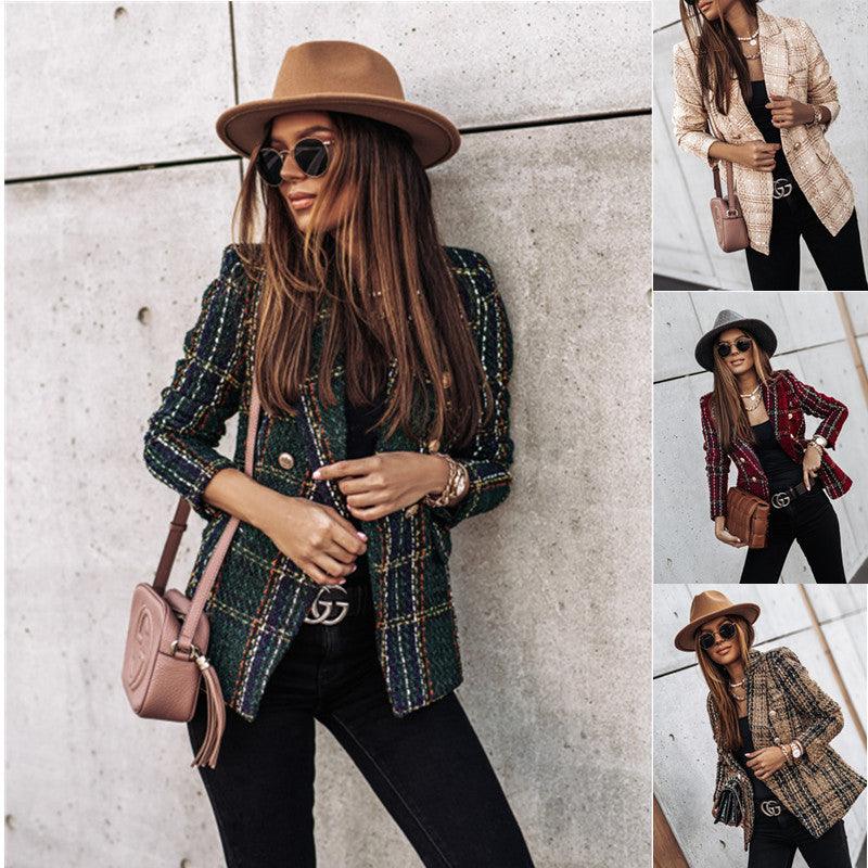 Long sleeve double breasted printed suit - Trendha