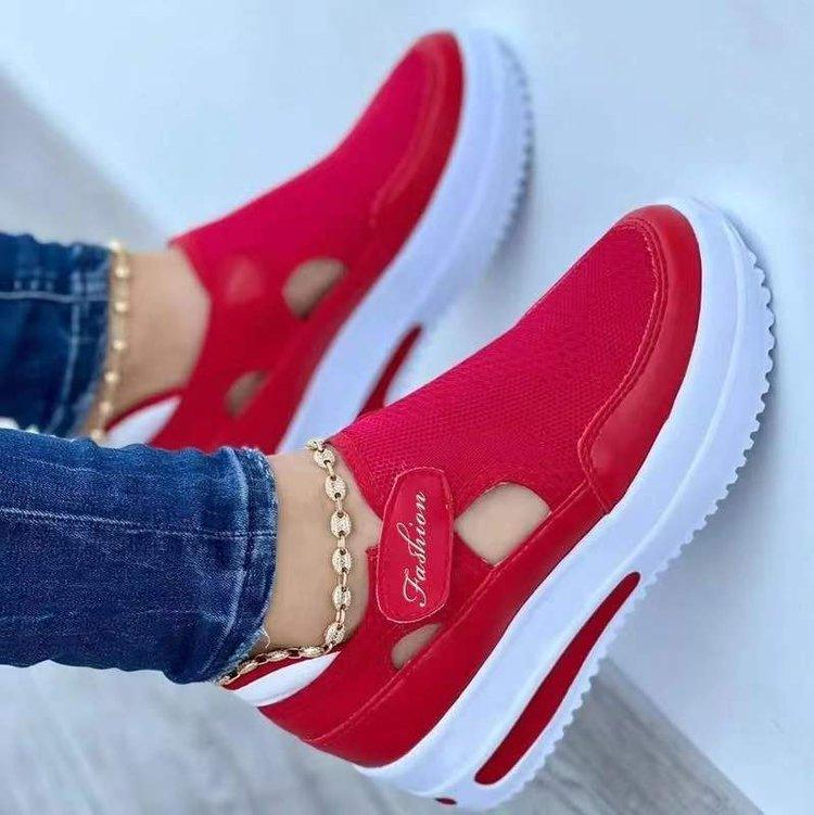 Women's Summer Sneakers - Low Wedge, Breathable, Non-Slip Casual Sport Shoes - Fashionable and Comfortable - Trendha
