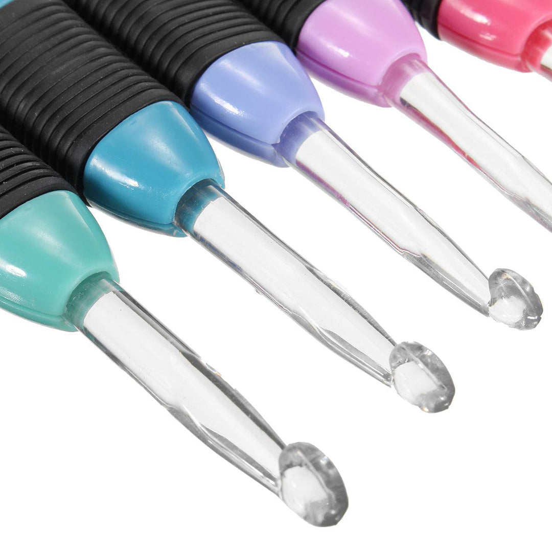 8pcs LED Crochet Lite Hook Set Light Up Knitting Needles Weave Sewing Craft Tool - Trendha