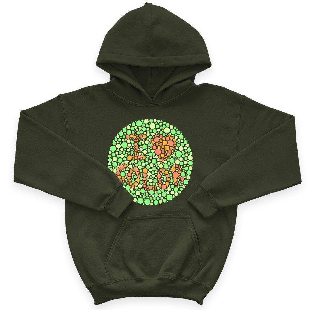 Kids' Sponge Fleece I Love Color Hoodie - Color Blind Test Hoodie - Trendha