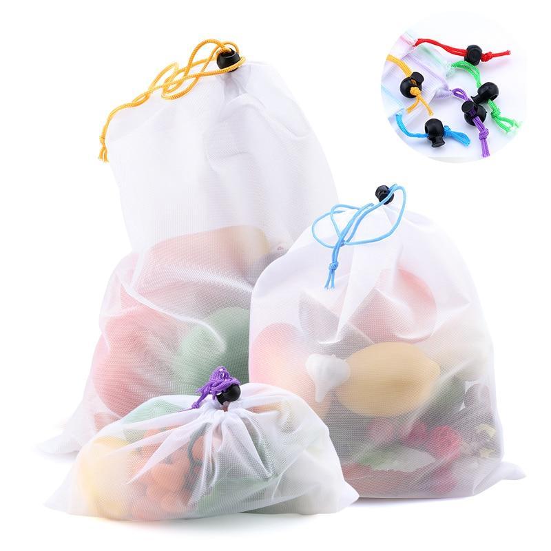 5 Pieces of Colorful Reusable Vegetable Bags - Trendha