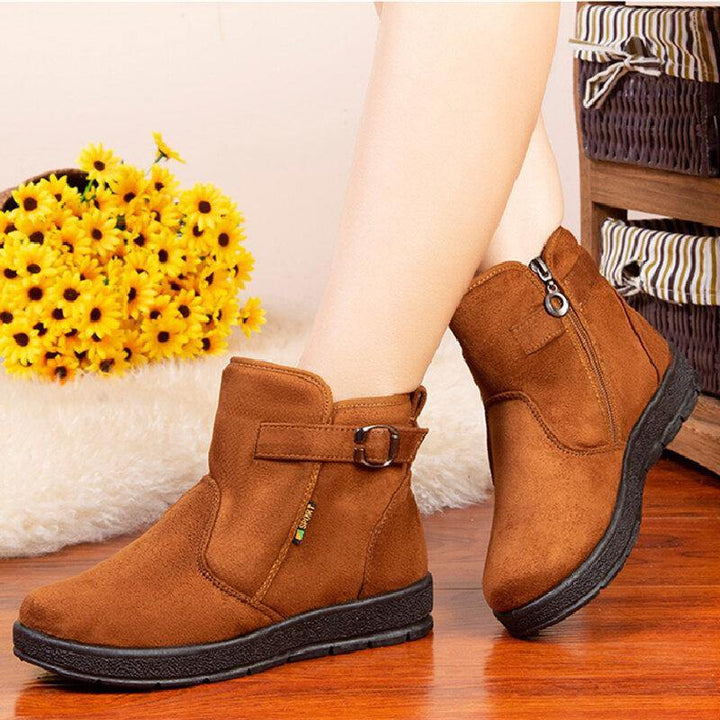 Women Comfy Warm Lining Buckle Slip On Snow Boots - Trendha