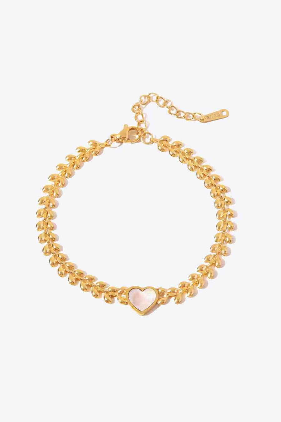 Leaf Chain Heart Bracelet - Trendha