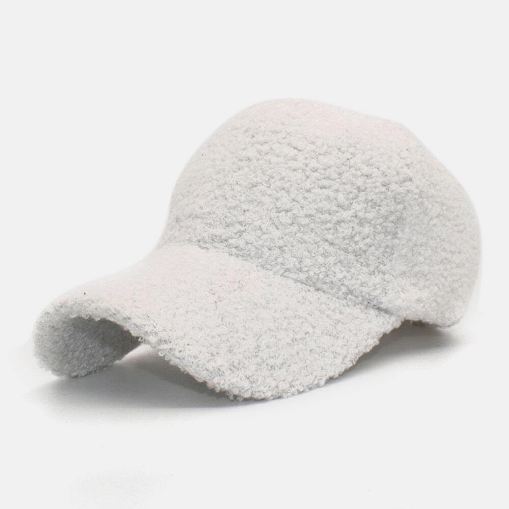 Women Lamb Hair Warm WInter Outdoor Sunvisor Casual Couple Hat Baseball Hat - Trendha