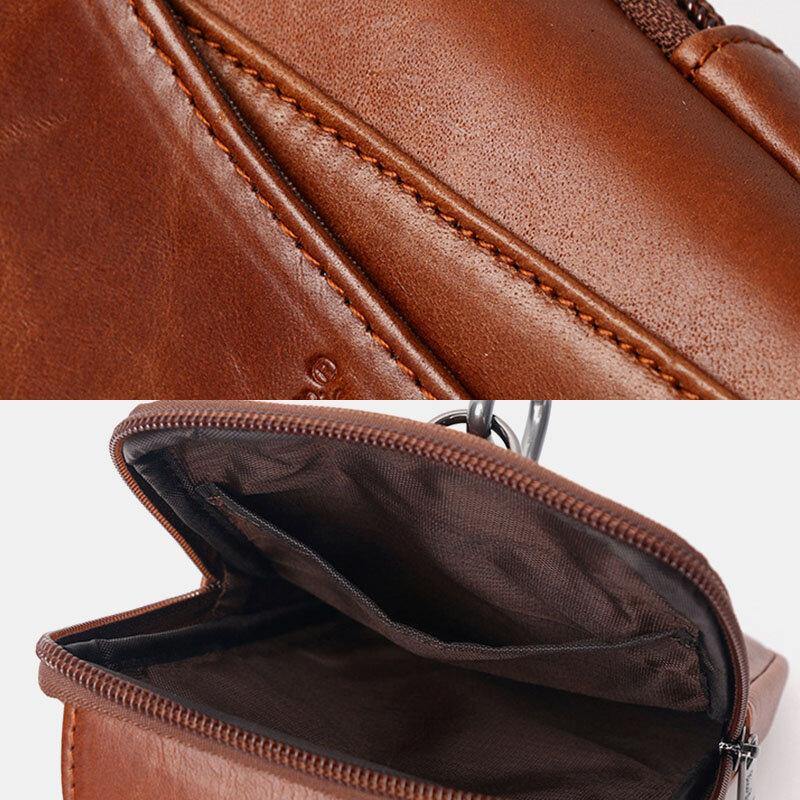 Men Genuine Leather Vintage Multi-card Slot 6.5 Inch Mini Phone Bag Crossbody Bag Waist Bag Cowhide Bag - Trendha