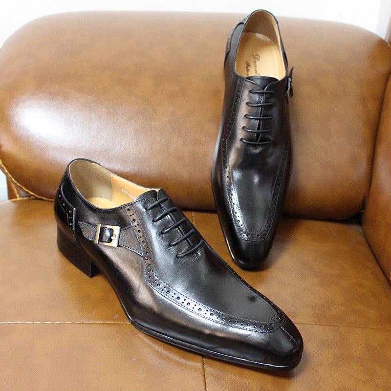 Genuine Leather Business Office Formal Wear High-end Casual Men's Leather Shoes - Trendha