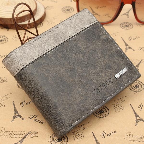 Men's PU Leather Bifold Wallet ID Business Credit Card Holde - Trendha