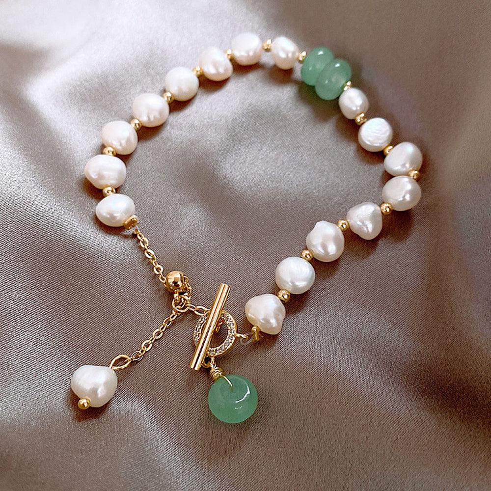 Women Irregular Freshwater Pearl Adjustable Bracelet - Trendha