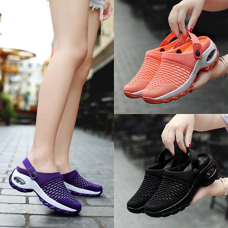 Mesh Casual Air Cushion Increased Sandals And Slippers - Trendha