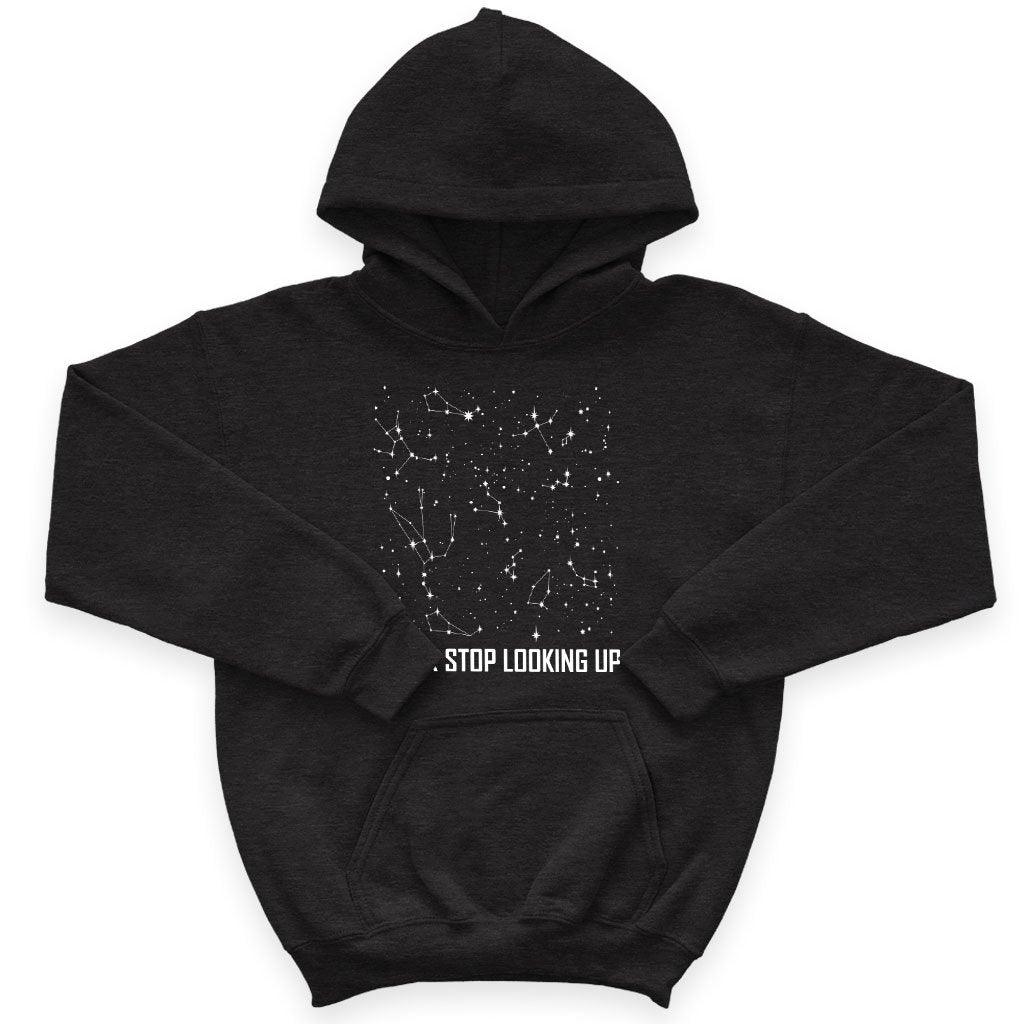 Kids' Sponge Fleece Never Stop Looking Up Hoodie - Constellation Hoodie - Stars Hoodie - Trendha