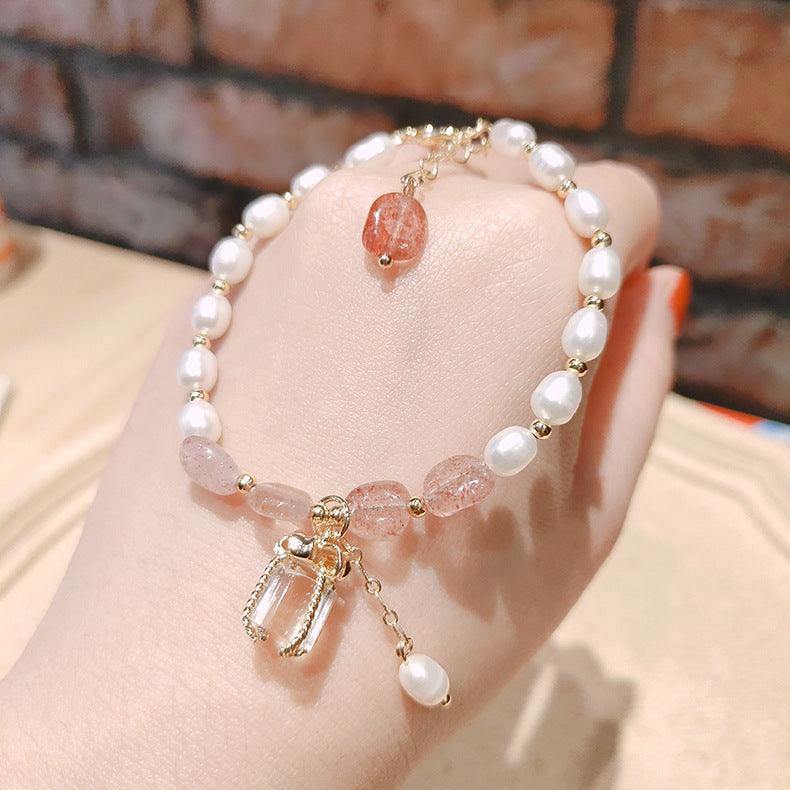 Transfer Flourishing Peach Blossom Baroque Pearl Bracelet - Trendha