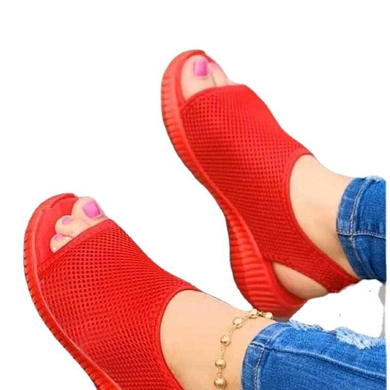 New Style Thick Bottom Mesh Fish Mouth Sports Sandals - Breathable and Lightweight
