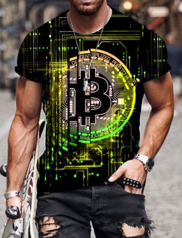 Digital Printing Letter Men's Short-sleeved T-shirt - Trendha