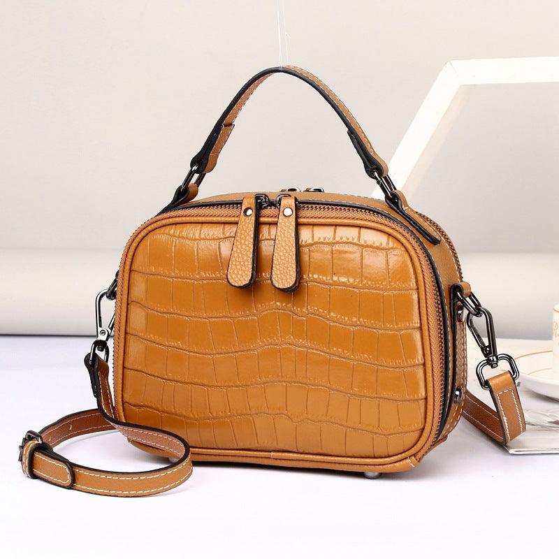 First Layer Cowhide Crossbody Handbag - Trendha