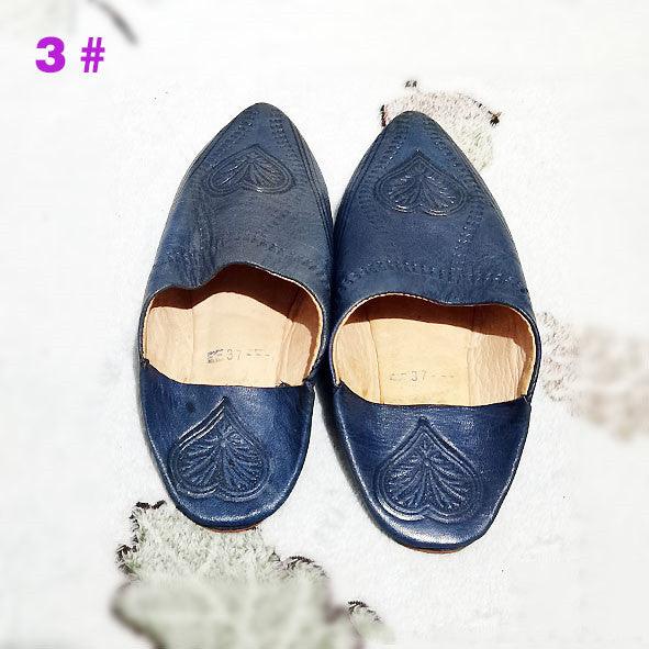 Leather Pointed Toe Mules Slippers Home Shoes Prayer - Trendha